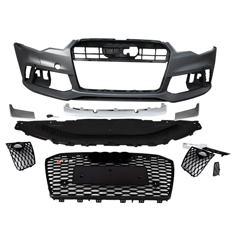 RS6 style front bumper kit with Grilles and rear diffuser FOR A6/S6 C7 12-15