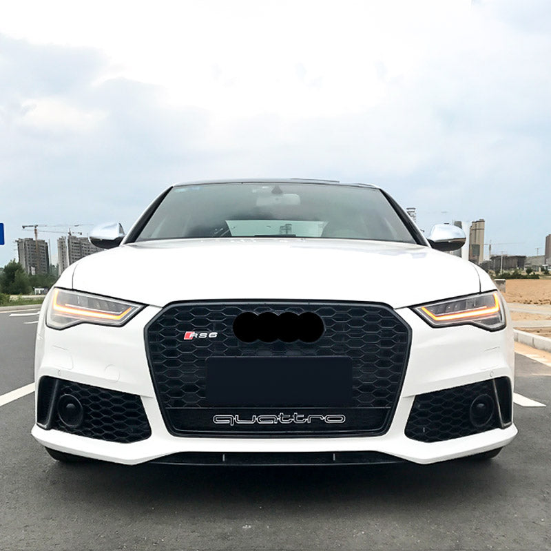 A6 16-18 RS6 C7.5 style front bumper kit with Grilles