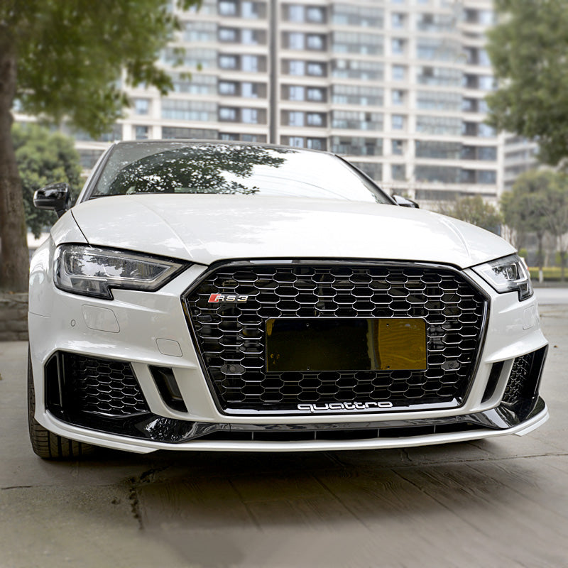 RS3 Style Grille Front Honeycomb Full Mesh Quattro Grille for Audi A3 S3 8V5 2017-2019